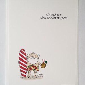 Christmas Cards Summer Surfing Santa Handmade w/envelopes Lot of 10 Set